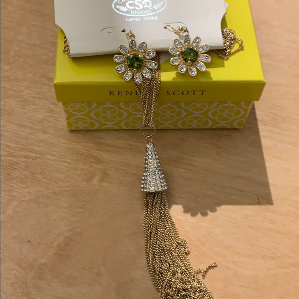 Catherine Stein gold necklace and earrings set